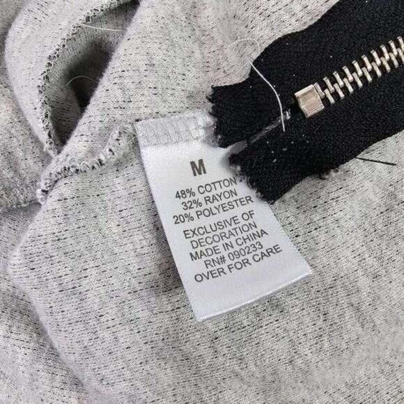 PacSun Men’s M Gray Casual Hoodie Lightweight Sweater Zip Sides Pocket Pullover - Picture 6 of 6